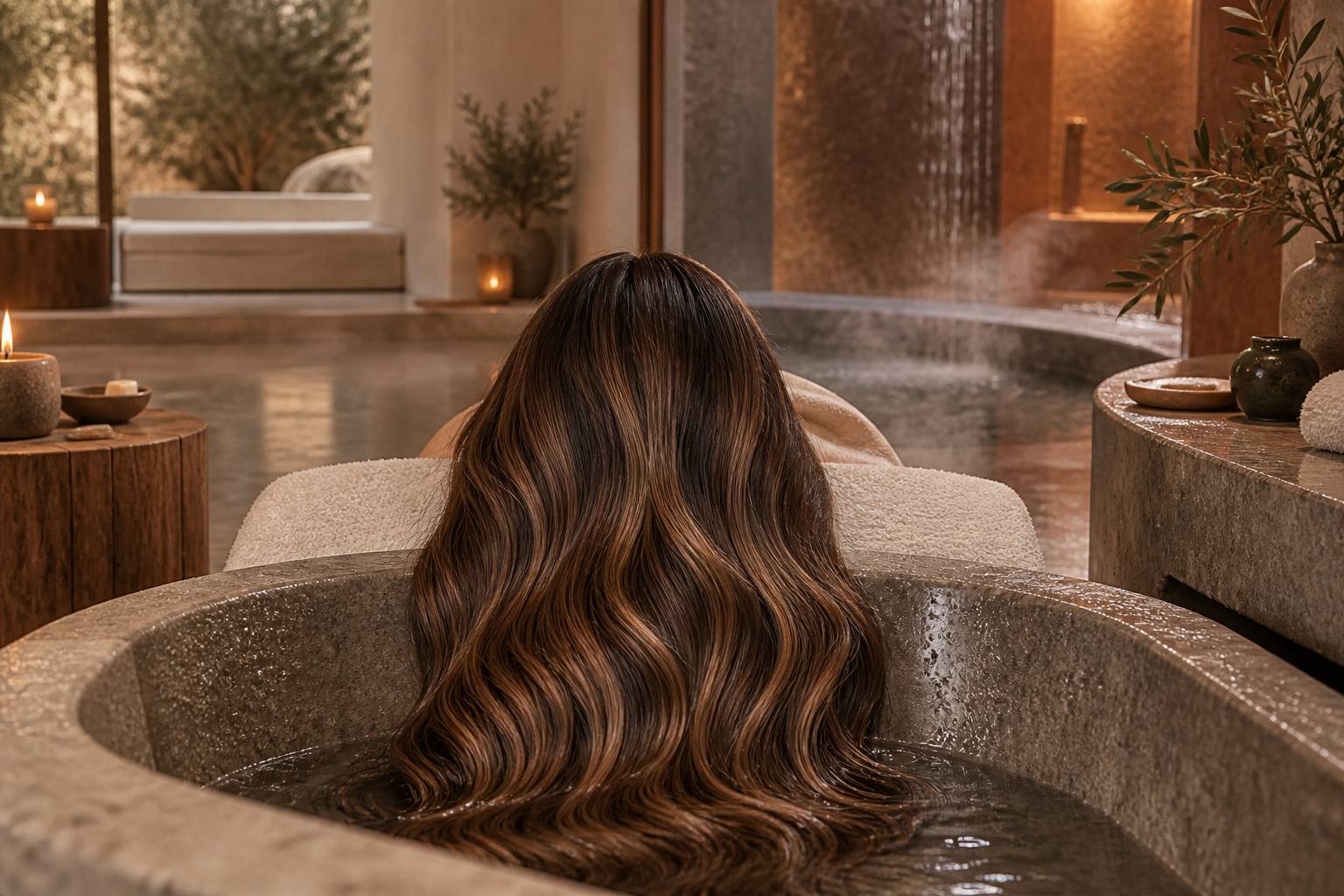 Illustration éditoriale du sujet : Balayage sur brune : nuances qui fonctionnent et entretien